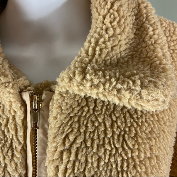 Show Me Your MuMu Cordelia Fleece Teddy Jacket Coat XSmall Oversized Tan Beige - Picture 8 of 16